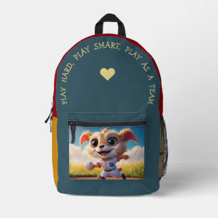 Sac À Dos Imprimé Jouer Dur, Jouer Intelligent...