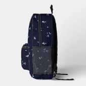 Sac À Dos Imprimé Jouer marine et motif de fleurs bleues avec le nom (Droite)