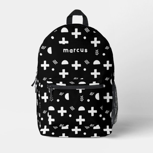 Sac À Dos Imprimé Joueur artistique noir et blanc avec nom (Recto)