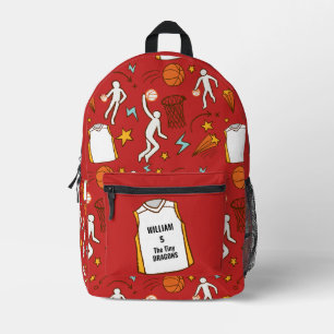 Sac À Dos Imprimé Joueur de basketball Nom Numéro Personnalisé Sujet