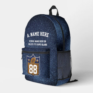 Sac À Dos Imprimé Joueur de football pailleté bleu et or Esprit d'éq