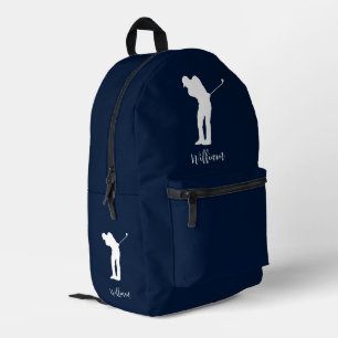 Sac À Dos Imprimé Joueur de golf Script Monogramme bleu marine