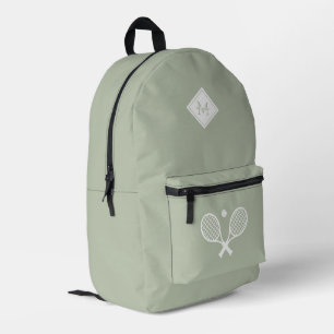 Sac À Dos Imprimé Joueur de tennis Monogramme moderne minimaliste