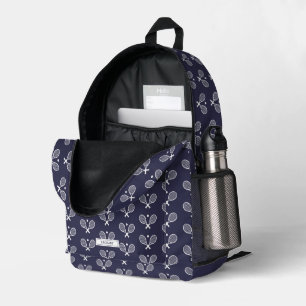 Sac À Dos Imprimé Joueur de tennis Motif personnalisé bleu