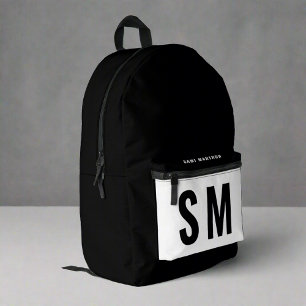Sac À Dos Imprimé Joueur moderne noir & blanc Sports Garçon Monogram