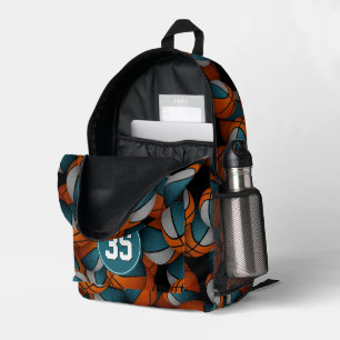 Sac À Dos Imprimé Joueuse de basketball couleurs d'équipe gris sarce