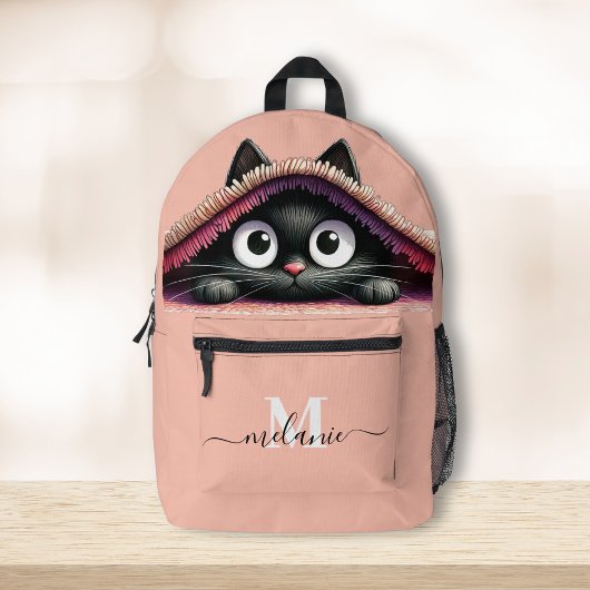 Sac À Dos Imprimé Jovely Cute Kitten Custom Monogramme Nom du script