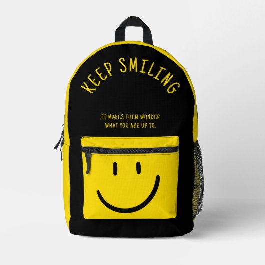 Sac À Dos Imprimé Joyeux sourire jaune (Recto)