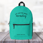 Sac À Dos Imprimé Juste un autre jour de maniaque | Super Mom Trendy<br><div class="desc">Simplement, design "Juste un autre momday maniaque" design personnalisé dans la typographie moderne avec une amusante prise sur la chanson Manic Monday pour les mamans occupées sur un arrière - plan vert tendance! Le cadeau unique et tendance pour une nouvelle maman, la journée de la mère, l'anniversaire de la mère...</div>