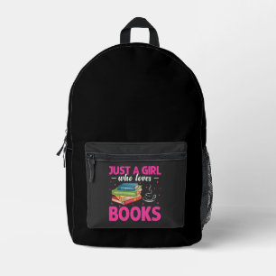 Sac À Dos Imprimé Juste une fille qui aime les livres