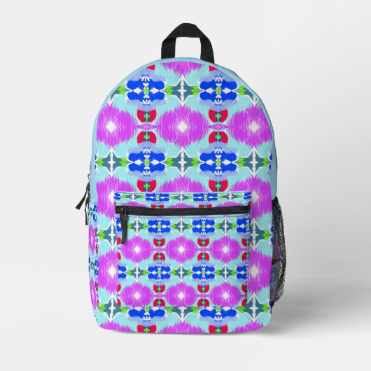 Sac À Dos Imprimé Kaleidoscope Fleur d'Azure (Recto)