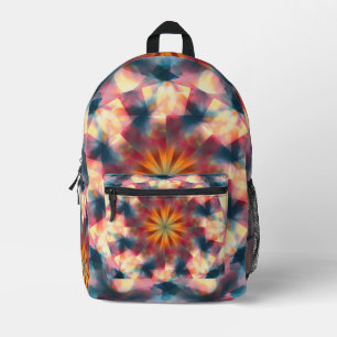 Sac À Dos Imprimé Kaleidoscopique Prismatique Mandala
