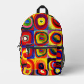 Sac À Dos Imprimé Kandinsky Farbstudie Quadrates Cercles Art (Recto)