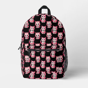 Sac À Dos Imprimé Kawaii Rose Kitty Cats Design