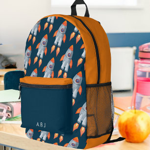 Sac À Dos Imprimé Kids Outer Space Rocket Monogramme