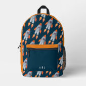 Sac À Dos Imprimé Kids Outer Space Rocket Monogramme (Recto)