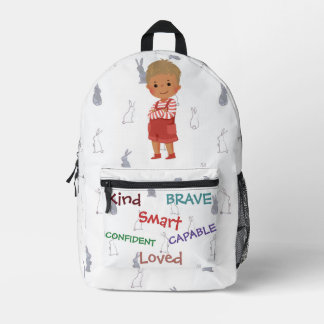 Sac À Dos Imprimé Kind Capable Smart Loved - Personalized Kid Backpa