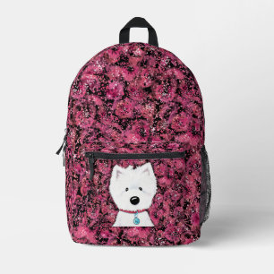 Sac À Dos Imprimé KiniArt Fluffy Westie Impressions florales