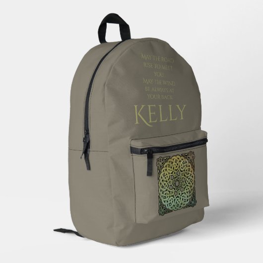 Sac À Dos Imprimé Knotwork Celtique Mandala Personnalisé (Coin arrière gauche)