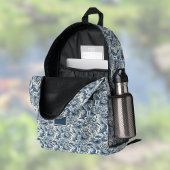 Sac À Dos Imprimé Koi Fish and Water Lily Blue Chinoiserie Monogram