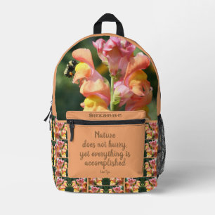 Sac À Dos Imprimé La Nature Ne Se Dépêche Pas De Citer Inspirationne