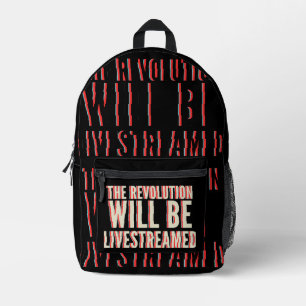 Sac À Dos Imprimé La révolution sera livestreamed