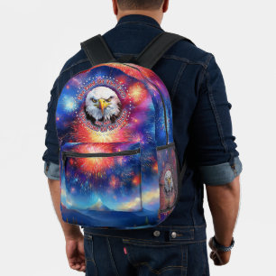 Sac À Dos Imprimé La Terre Des Hommes Libres Feu D'artifice Aigle Br
