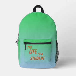 Sac À Dos Imprimé La vie d'un étudiant vert dégradé