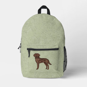 Sac À Dos Imprimé Labrador Retriever Chocolat Chien Brun Mignon Vert