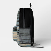 Sac À Dos Imprimé Lac Eau Bleu Beige Noir Grandes Vagues (Droite)