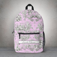 Lac fleuri vintage rose toile de jouy monogramme a