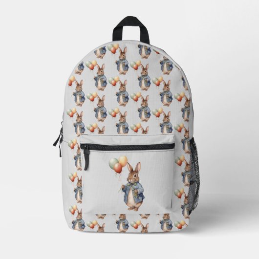 Sac À Dos Imprimé Lapin avec des ballons (Recto)