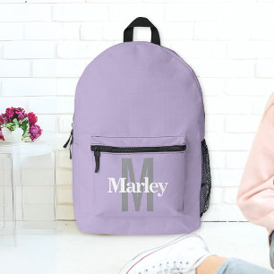 Sac À Dos Imprimé Lavande moderne violet mou gras Nom personnalisé