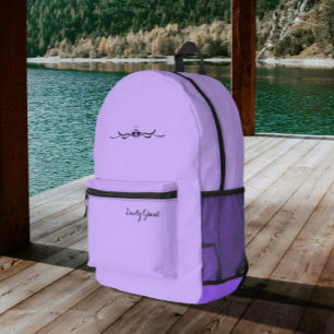 Sac À Dos Imprimé Lavande Purple Moderne Personnalisé
