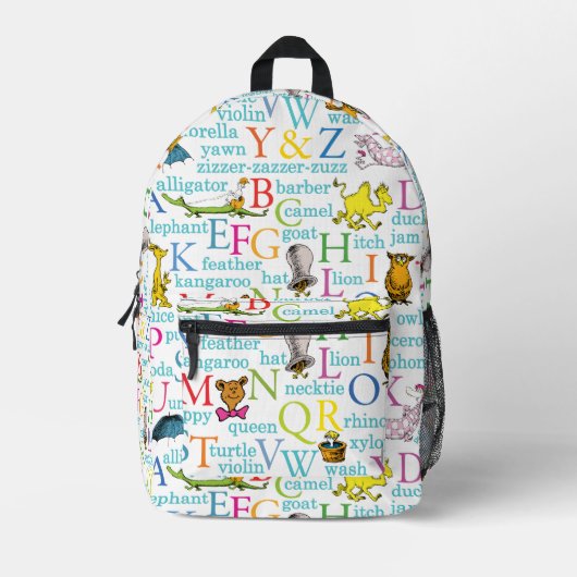 Sac À Dos Imprimé Le Motif ABC du Dr Seuss avec des mots (Recto)