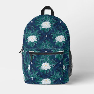 Sac À Dos Imprimé Le Motif blanc Lotus Midnight Lotus