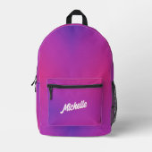 Sac À Dos Imprimé Le Rose Violet Élégant Et Branché De Retour À L'Éc (Recto)