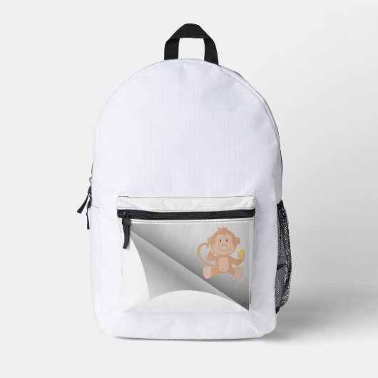 Sac À Dos Imprimé le singe mange de la banane sous le patch (Recto)