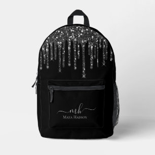 Sac À Dos Imprimé Lecteurs de Parties scintillant noir Monogramme