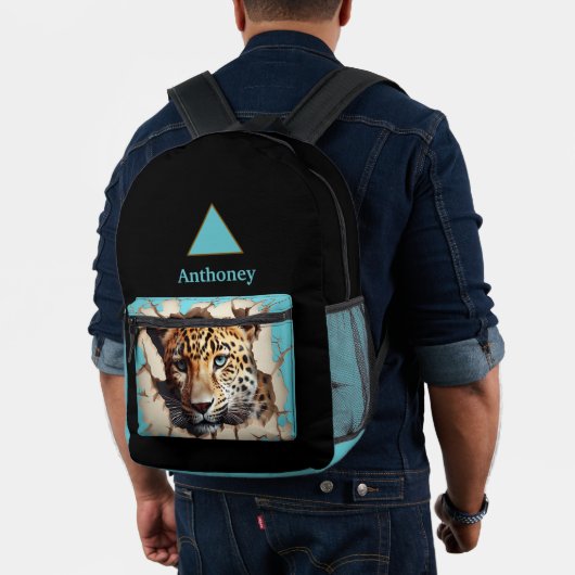 Sac À Dos Imprimé Léopard 3D Moderne Nom personnalisable (Insitu (Modèle))