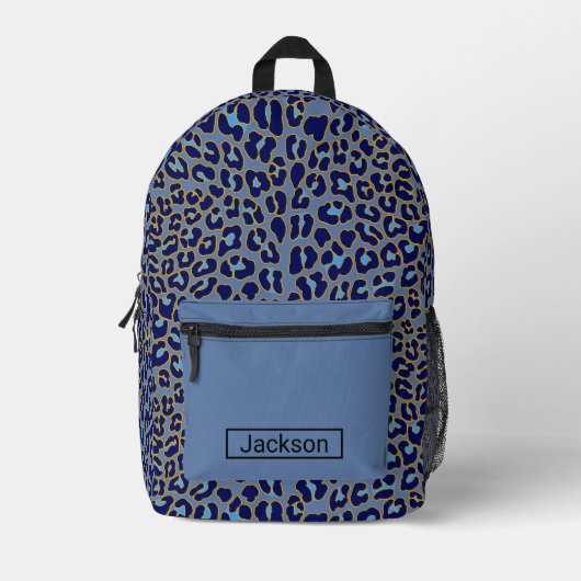 Sac À Dos Imprimé Leopard bleu (Recto)