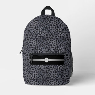 Sac à dos imprimé léopard gris et noir personnalis