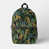 Sac À Dos Imprimé Leopard Jungle Forest Illustration Seamless Custom (Recto)