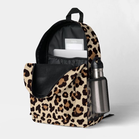 Sac À Dos Imprimé Leopard Print Backpack - Wild Style Bag (Coin arrière droit (ouvert))