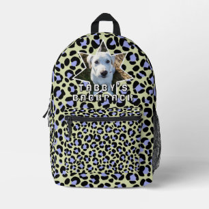 Sac À Dos Imprimé Leopard Purple Black Dog Photo personnalisée