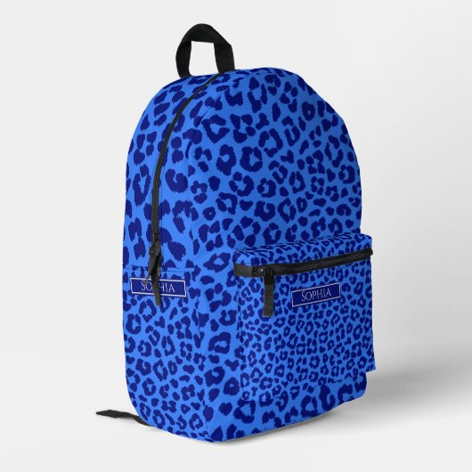 Sac À Dos Imprimé Léopard sauvage Motif-bleu (Coin arrière gauche)