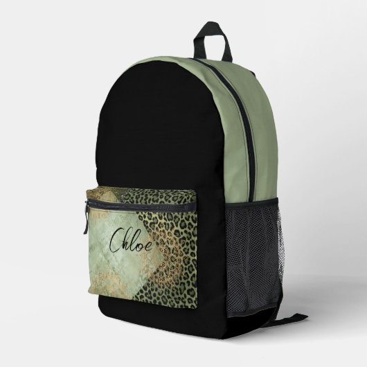 Sac À Dos Imprimé Léopard vert, motif grunge (Coin arrière droit)