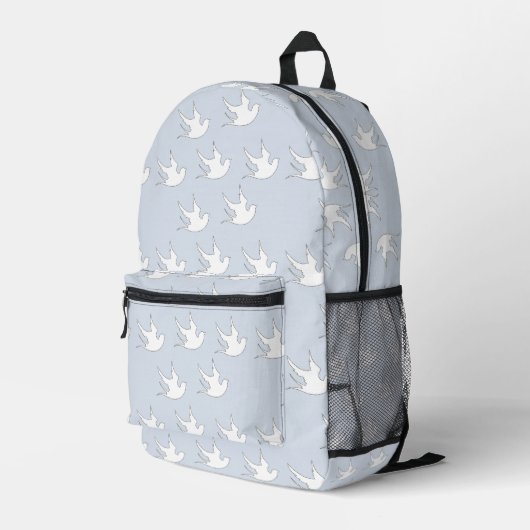 Sac À Dos Imprimé Les colombes blanches en bleu (Coin arrière droit)