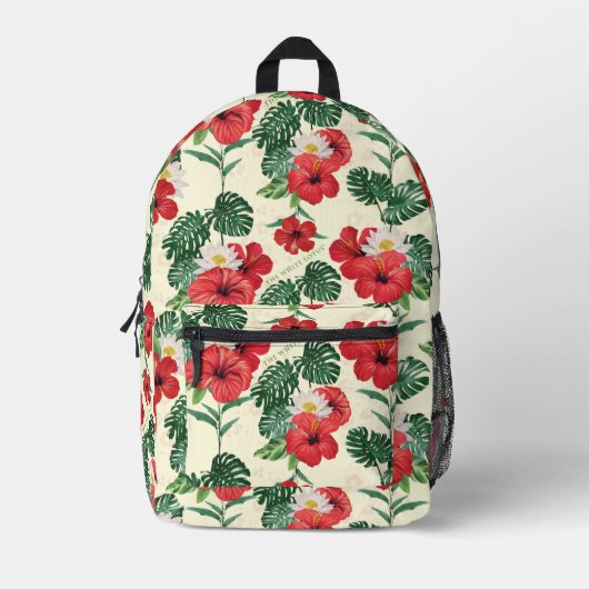 Sac À Dos Imprimé Les fleurs tropicales du Lotus Blanc (Recto)