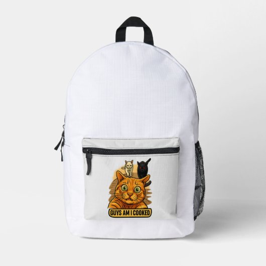Sac À Dos Imprimé Les gars, je suis cuit ? Mème de chat drôle, réact (Recto)
